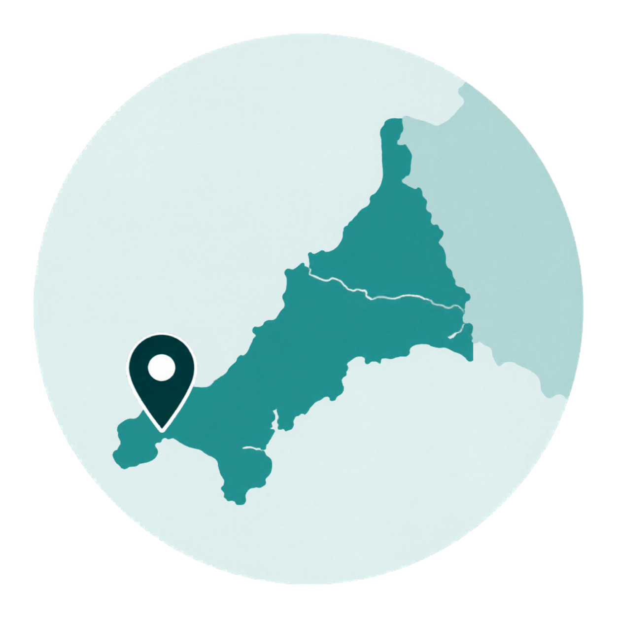 Map of Cornwall